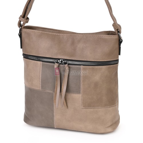 Дамска ежедневна чанта от висококачествена еко кожа, в бежов цвят Код: 7163