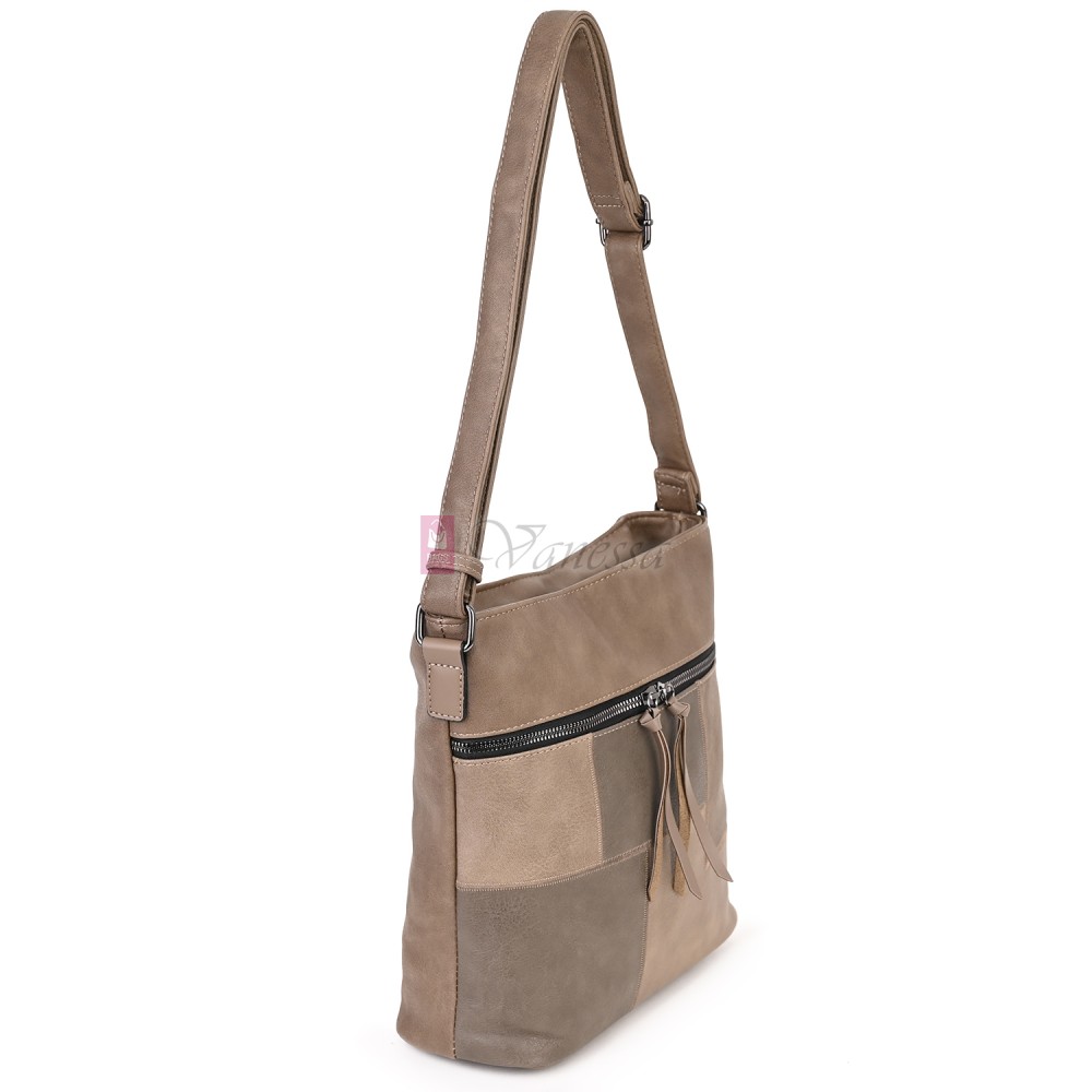 Дамска ежедневна чанта от висококачествена еко кожа, в бежов цвят Код: 7163