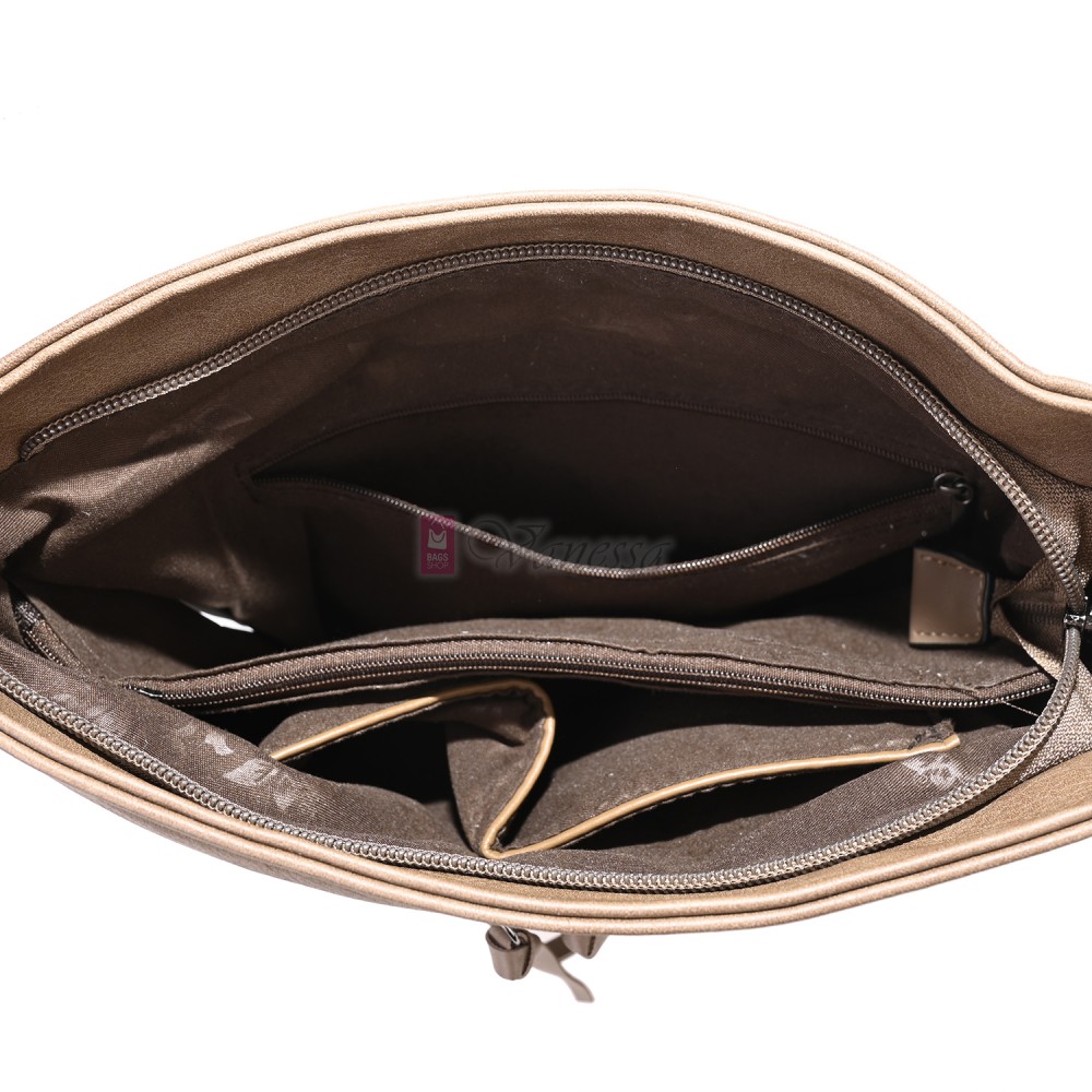 Дамска ежедневна чанта от висококачествена еко кожа, в бежов цвят Код: 7163