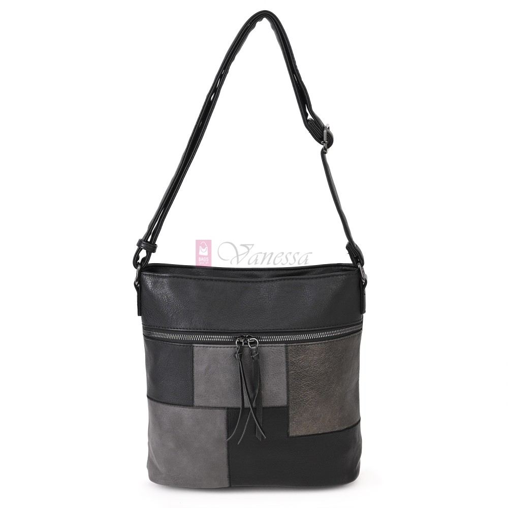 Дамска ежедневна чанта от висококачествена еко кожа, в черен цвят Код: 7163