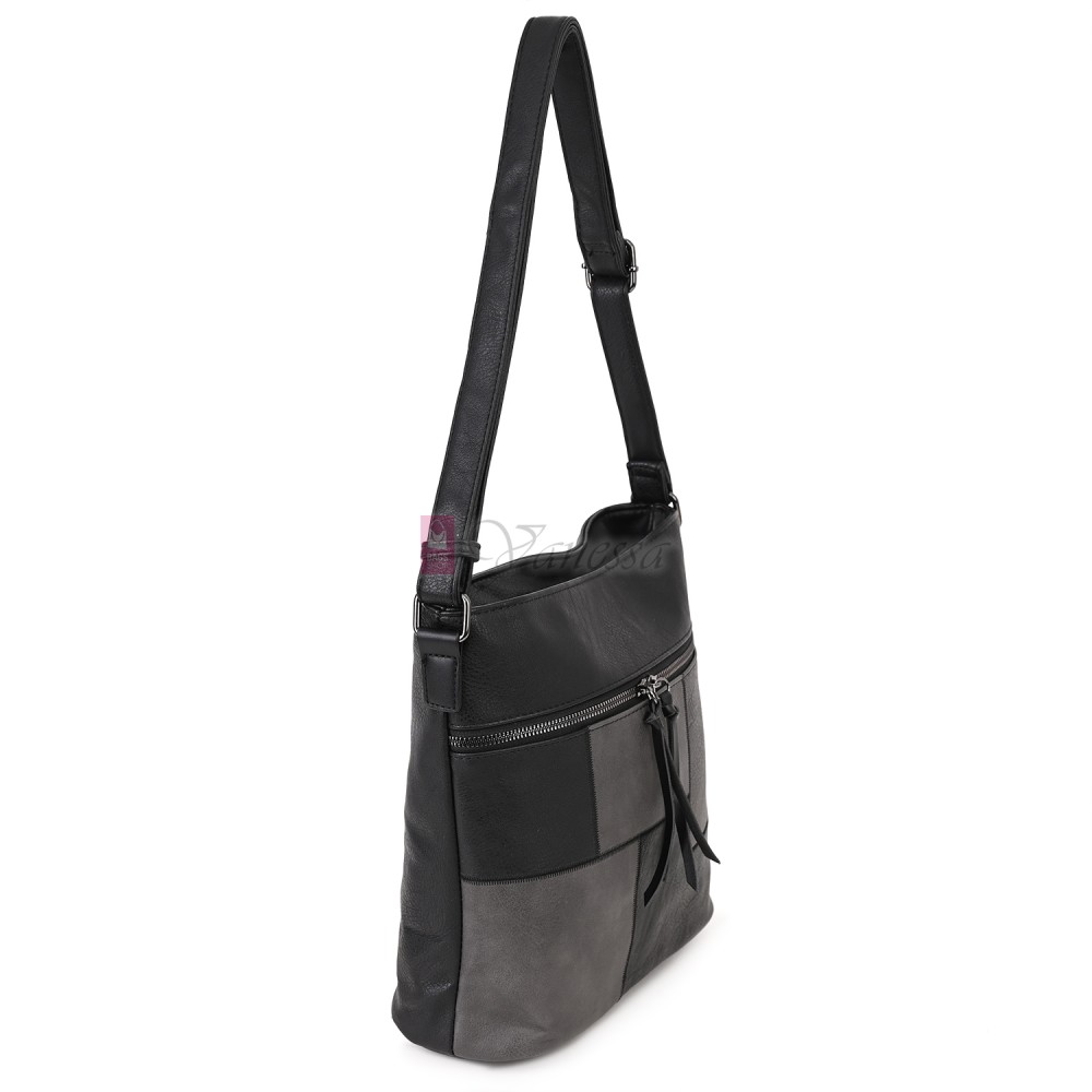 Дамска ежедневна чанта от висококачествена еко кожа, в черен цвят Код: 7163