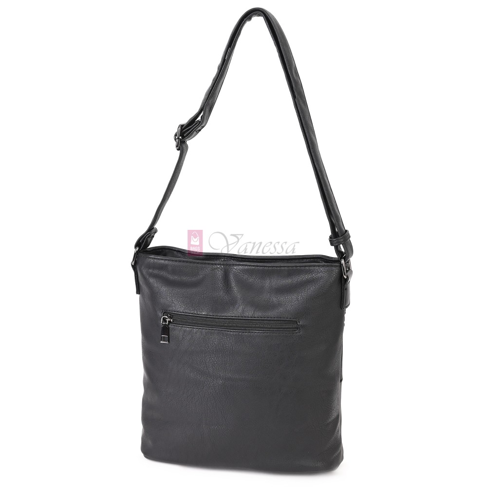 Дамска ежедневна чанта от висококачествена еко кожа, в черен цвят Код: 7163