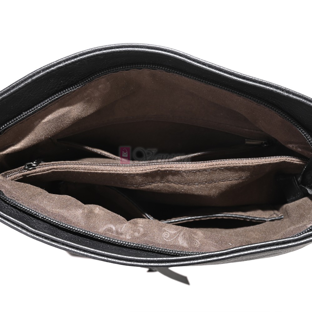 Дамска ежедневна чанта от висококачествена еко кожа, в черен цвят Код: 7163