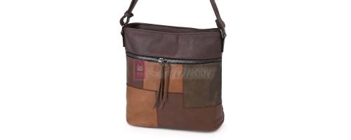 Дамска ежедневна чанта от висококачествена еко кожа, в тъмнокафяв цвят Код: 7163