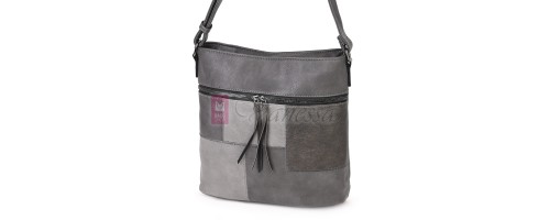 Дамска ежедневна чанта от висококачествена еко кожа, в сив цвят Код: 7163