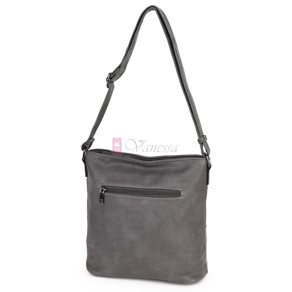 Дамска ежедневна чанта от висококачествена еко кожа, в сив цвят Код: 7163