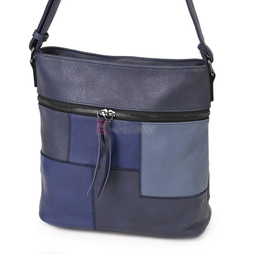 Дамска ежедневна чанта от висококачествена еко кожа, в тъмносин цвят Код: 7163