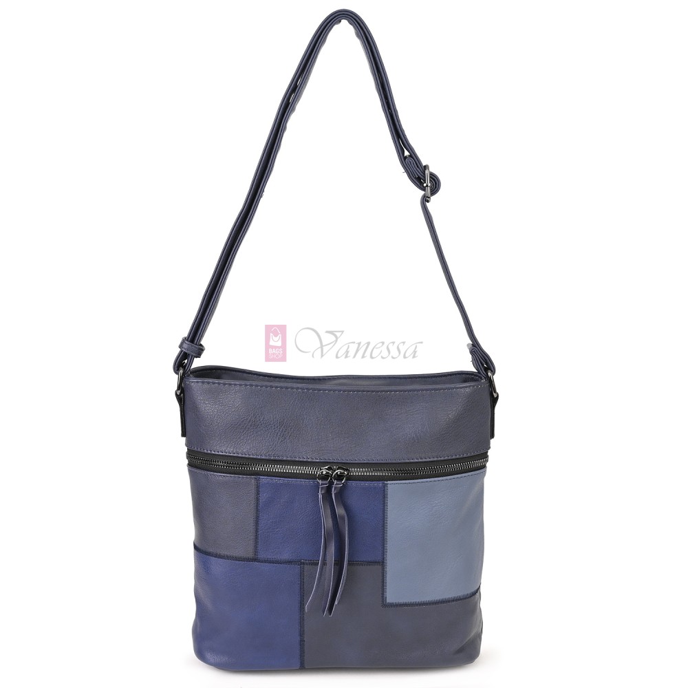 Дамска ежедневна чанта от висококачествена еко кожа, в тъмносин цвят Код: 7163