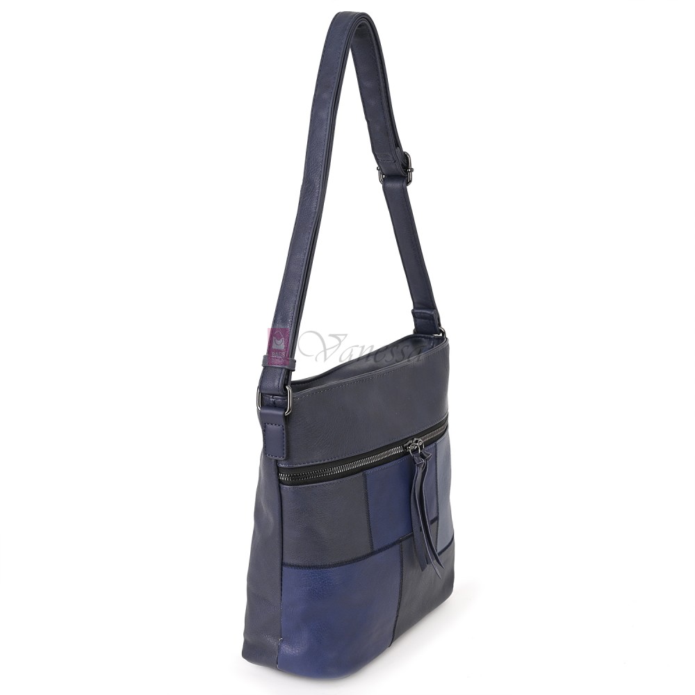 Дамска ежедневна чанта от висококачествена еко кожа, в тъмносин цвят Код: 7163