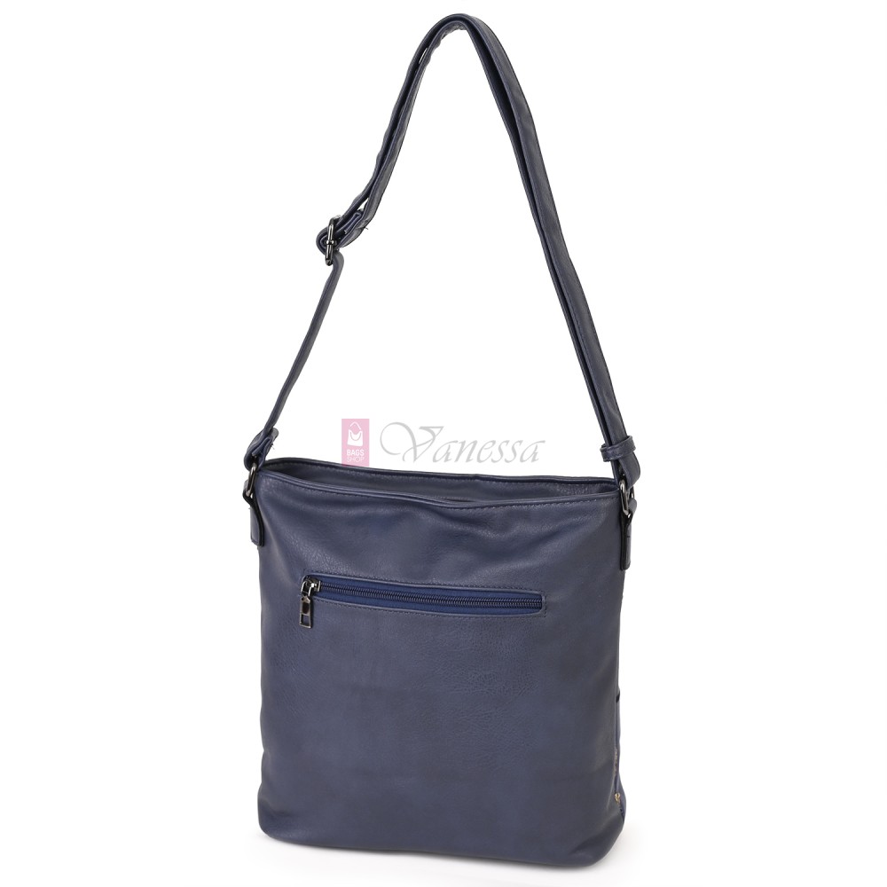 Дамска ежедневна чанта от висококачествена еко кожа, в тъмносин цвят Код: 7163