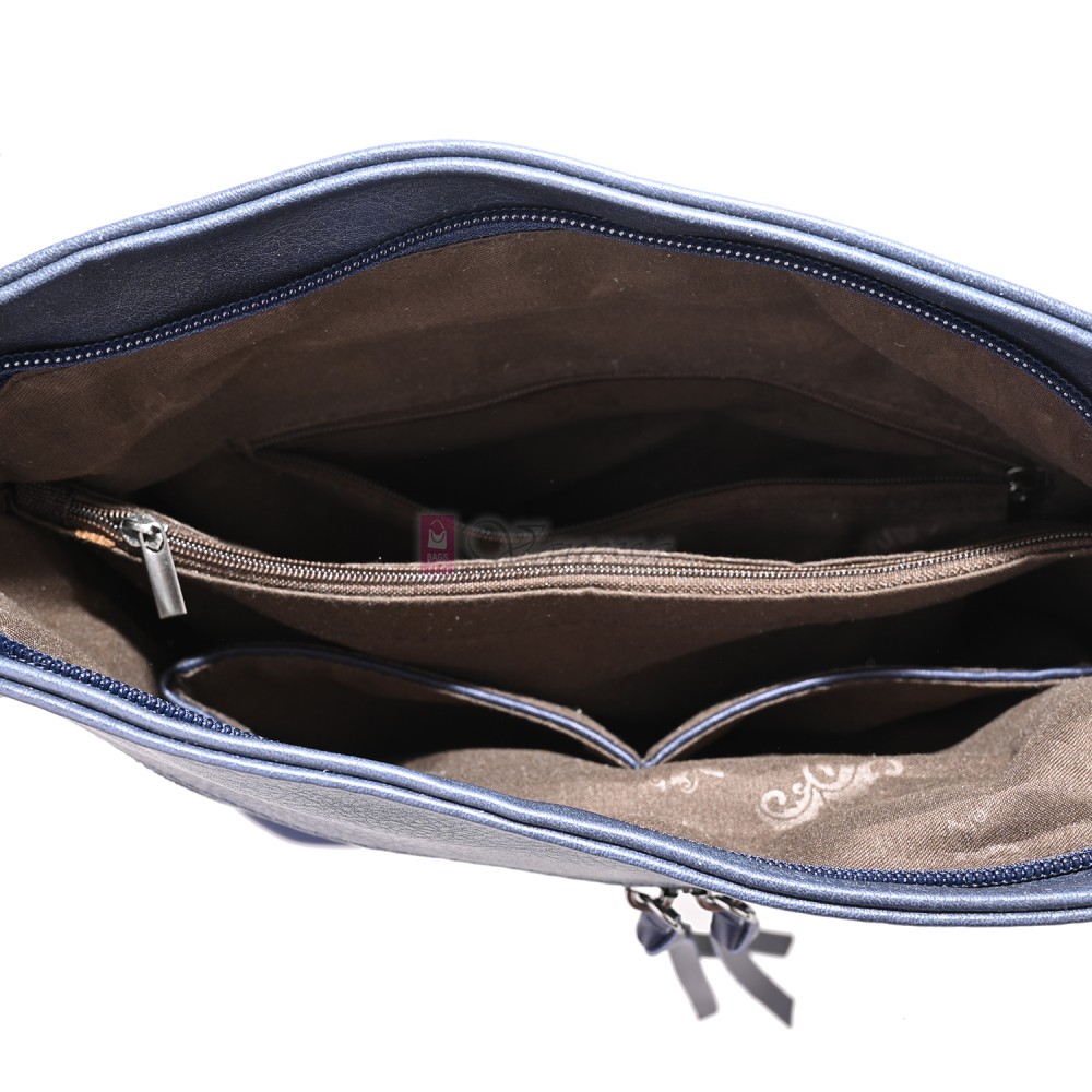 Дамска ежедневна чанта от висококачествена еко кожа, в тъмносин цвят Код: 7163