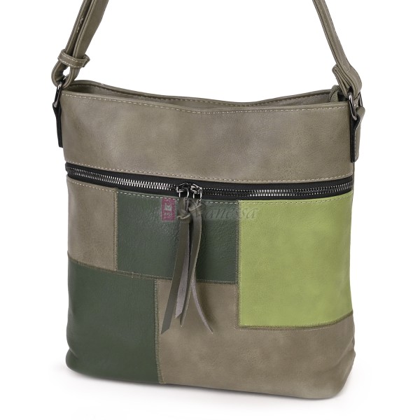 Дамска ежедневна чанта от висококачествена еко кожа, в зелен цвят Код: 7163