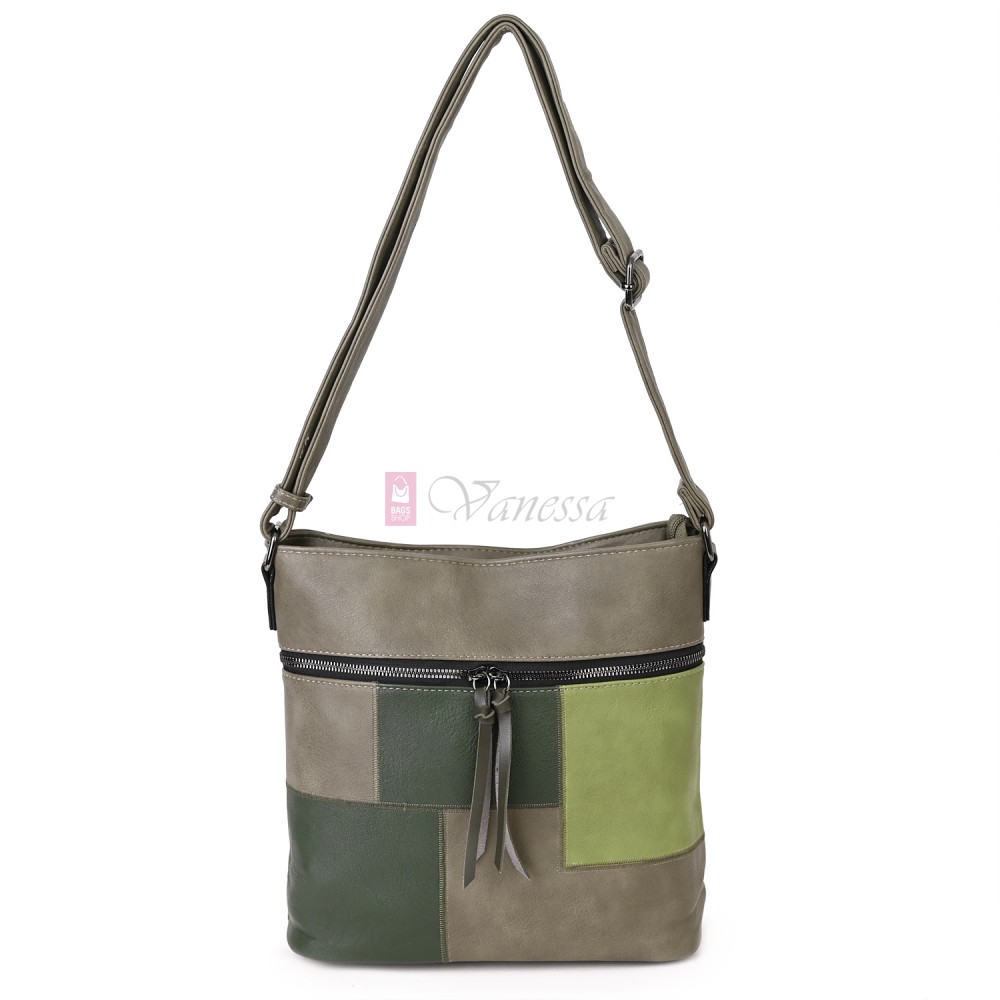 Дамска ежедневна чанта от висококачествена еко кожа, в зелен цвят Код: 7163