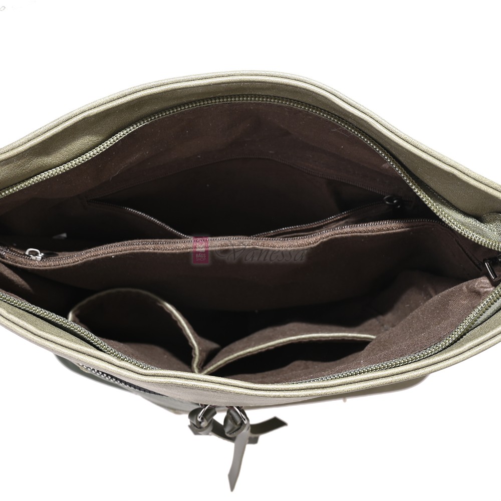 Дамска ежедневна чанта от висококачествена еко кожа, в зелен цвят Код: 7163