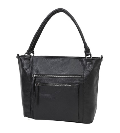 Дамска чанта от висококачествена еко кожа в черен цвят Код: 7181