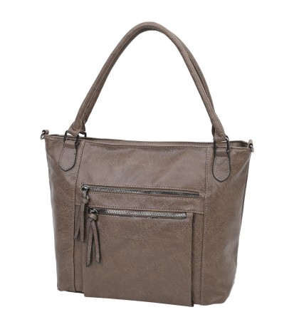 Дамска чанта от висококачествена еко кожа в кафяв цвят Код: 7181
