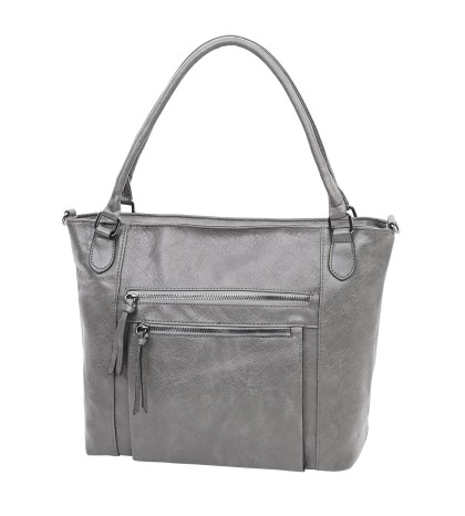 Дамска чанта от висококачествена еко кожа в сив цвят Код: 7181