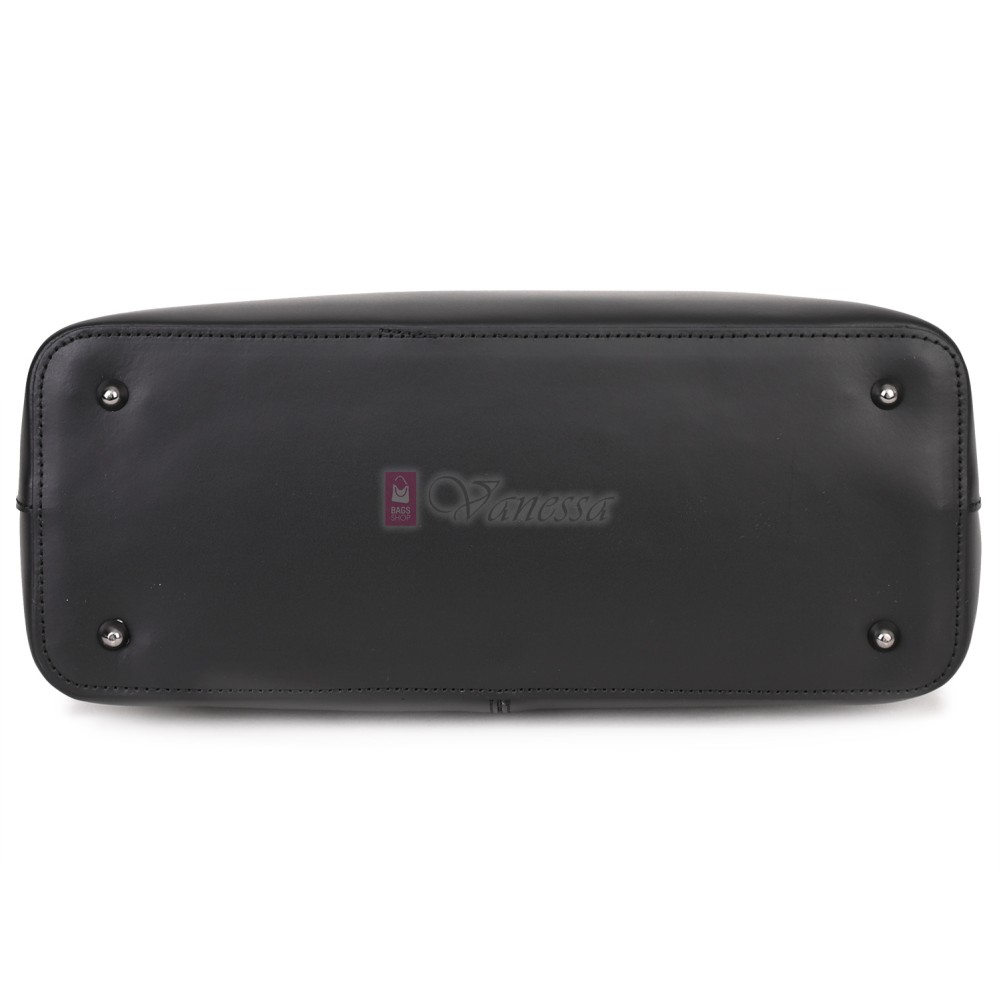 Елегантна дамска чанта, от естествена кожа, в черен цвят. Код: 71EK