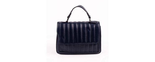Дамска чанта с къса и дълга дръжка еко кожа - тъмно синя. Код: 7218