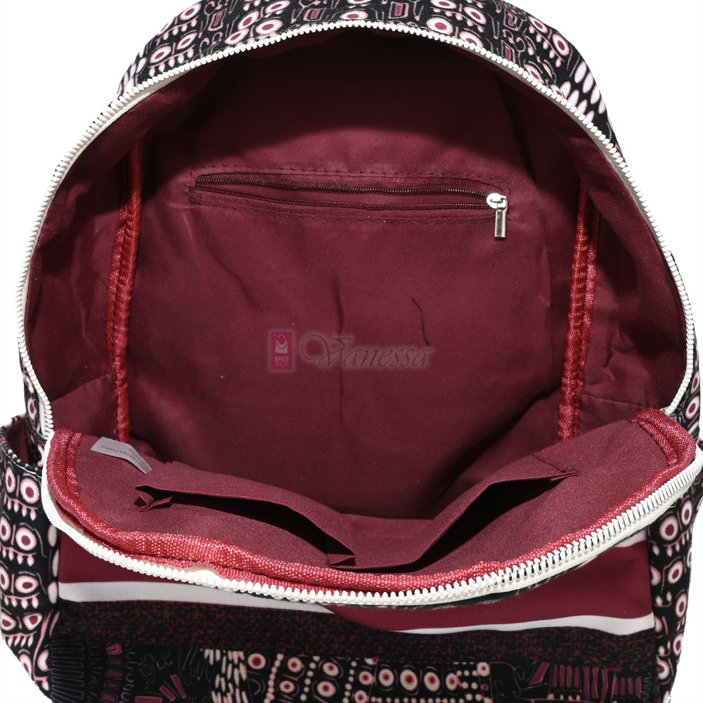 Дамска раница от текстил в цвят бордо. Код: 7346