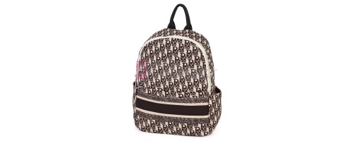 Дамска раница от текстил в кафяв цвят. Код: 7346