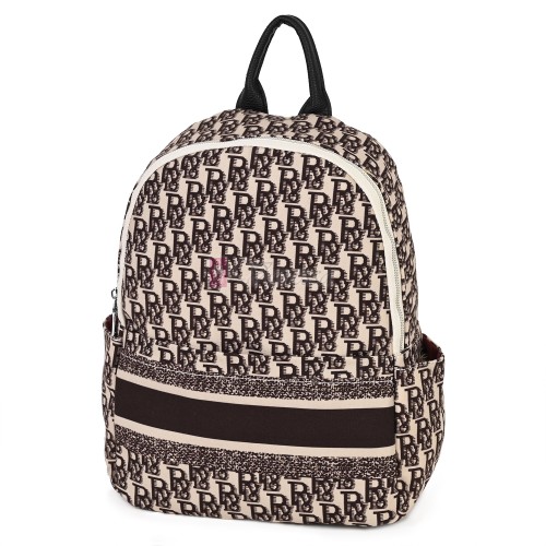 Дамска раница от текстил в кафяв цвят. Код: 7346