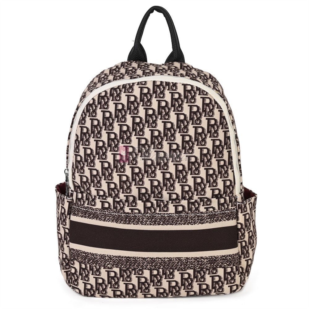 Дамска раница от текстил в кафяв цвят. Код: 7346