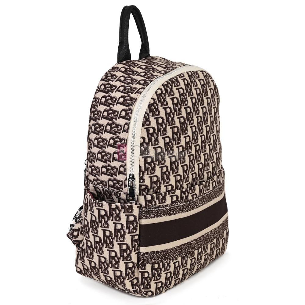 Дамска раница от текстил в кафяв цвят. Код: 7346