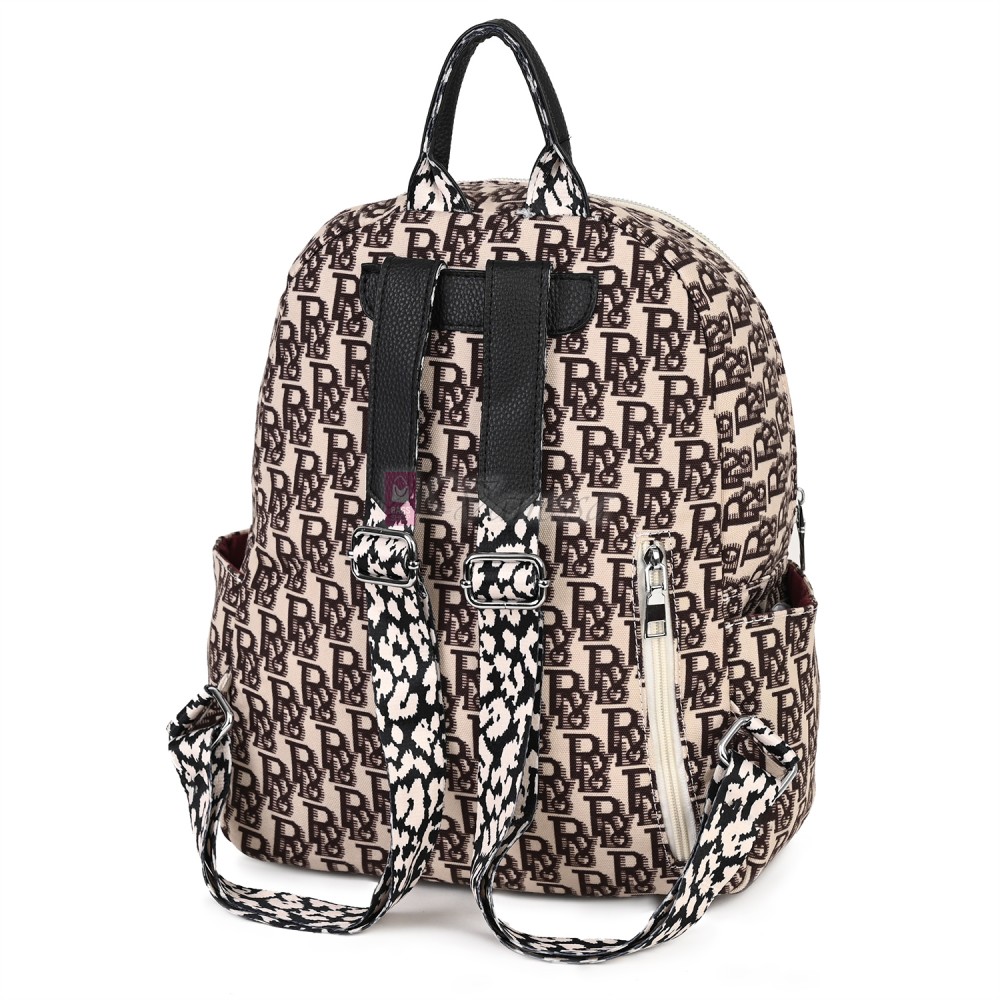 Дамска раница от текстил в кафяв цвят. Код: 7346