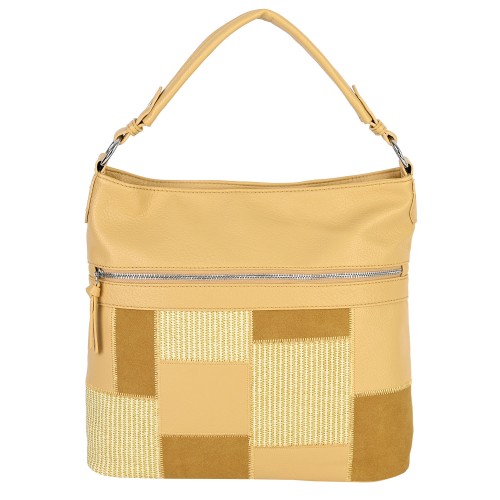 Дамска чанта от еко кожа в жълт цвят. Код: 738