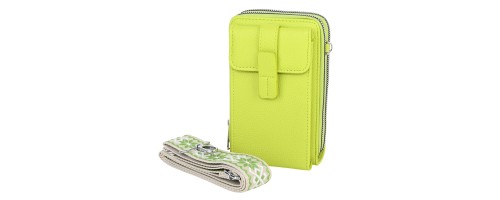  Малка дамска чанта/портмоне от еко кожа в зелен цвят. Код: 742