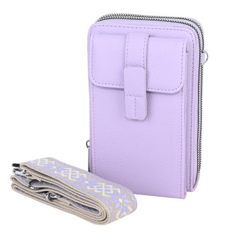  Малка дамска чанта/портмоне от еко кожа в лилав цвят. Код: 742