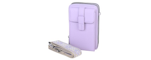  Малка дамска чанта/портмоне от еко кожа в лилав цвят. Код: 742