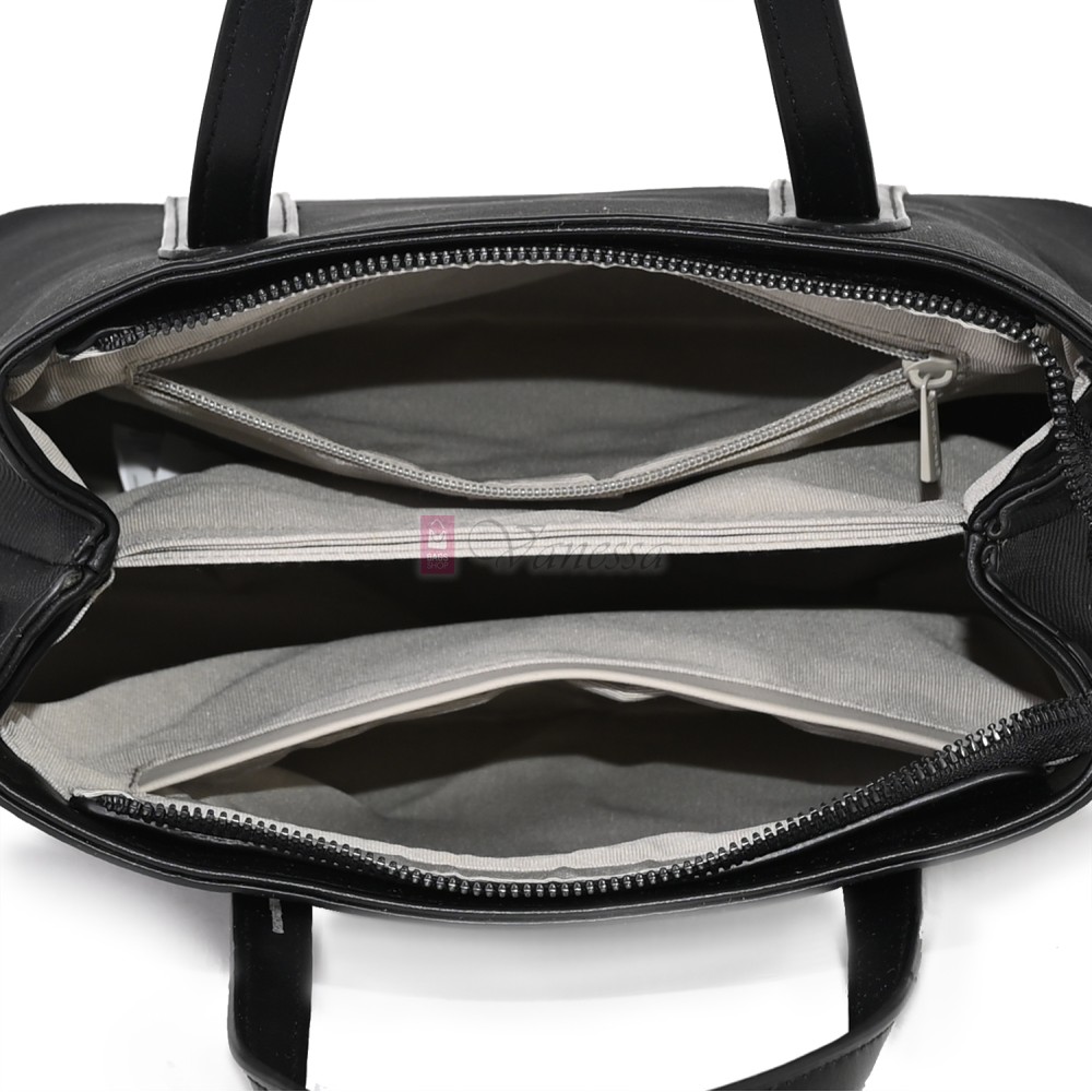  Дамска чанта от висококачествена еко кожа в черен цвят. Код: 7638