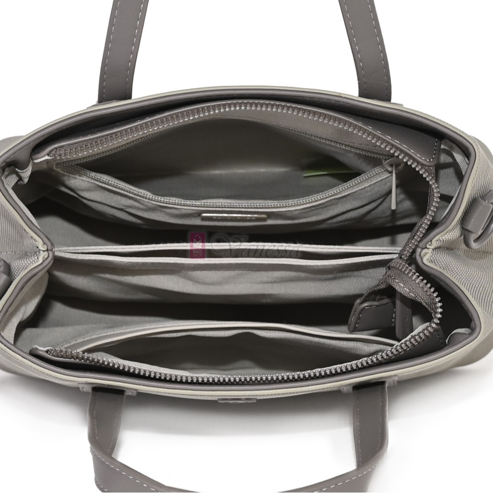  Дамска чанта от висококачествена еко кожа в сив цвят. Код: 7638