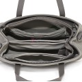 Дамска чанта от висококачествена еко кожа в сив цвят. Код: 7638