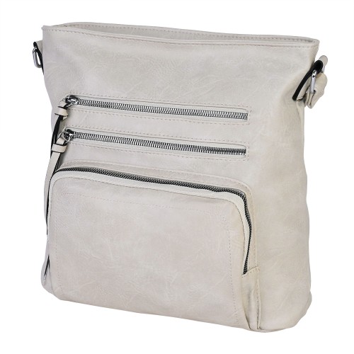 Дамска ежедневна чанта от висококачествена екологична кожа в светло бежов цвят Код: 7704