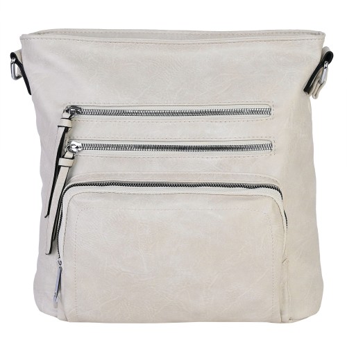 Дамска ежедневна чанта от висококачествена екологична кожа в светло бежов цвят Код: 7704
