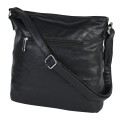 Дамска ежедневна чанта от висококачествена екологична кожа в черен цвят Код: 7704