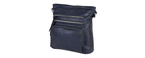 Дамска ежедневна чанта от висококачествена екологична кожа в тъмносин цвят Код: 7704