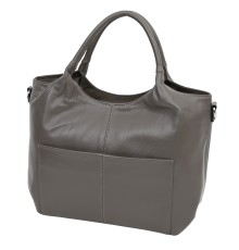 Дамска чанта от естествена кожа в тъмнокафяв цвят. Код: 7777