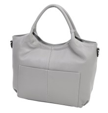Дамска чанта от естествена кожа в сив цвят. Код: 7777