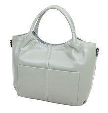 Дамска чанта от естествена кожа в светлозелен цвят. Код: 7777