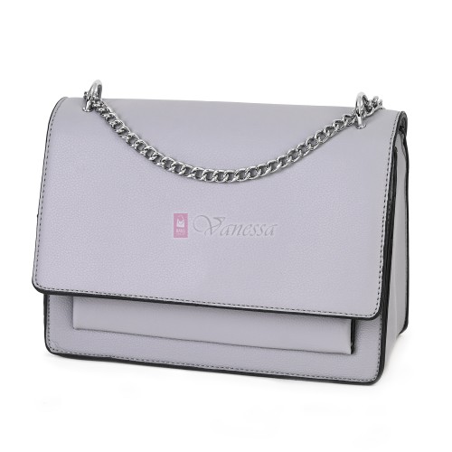  Дамска чанта от екологична кожа в сив цвят. Код: 7887