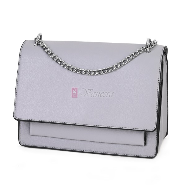  Дамска чанта от екологична кожа в сив цвят. Код: 7887