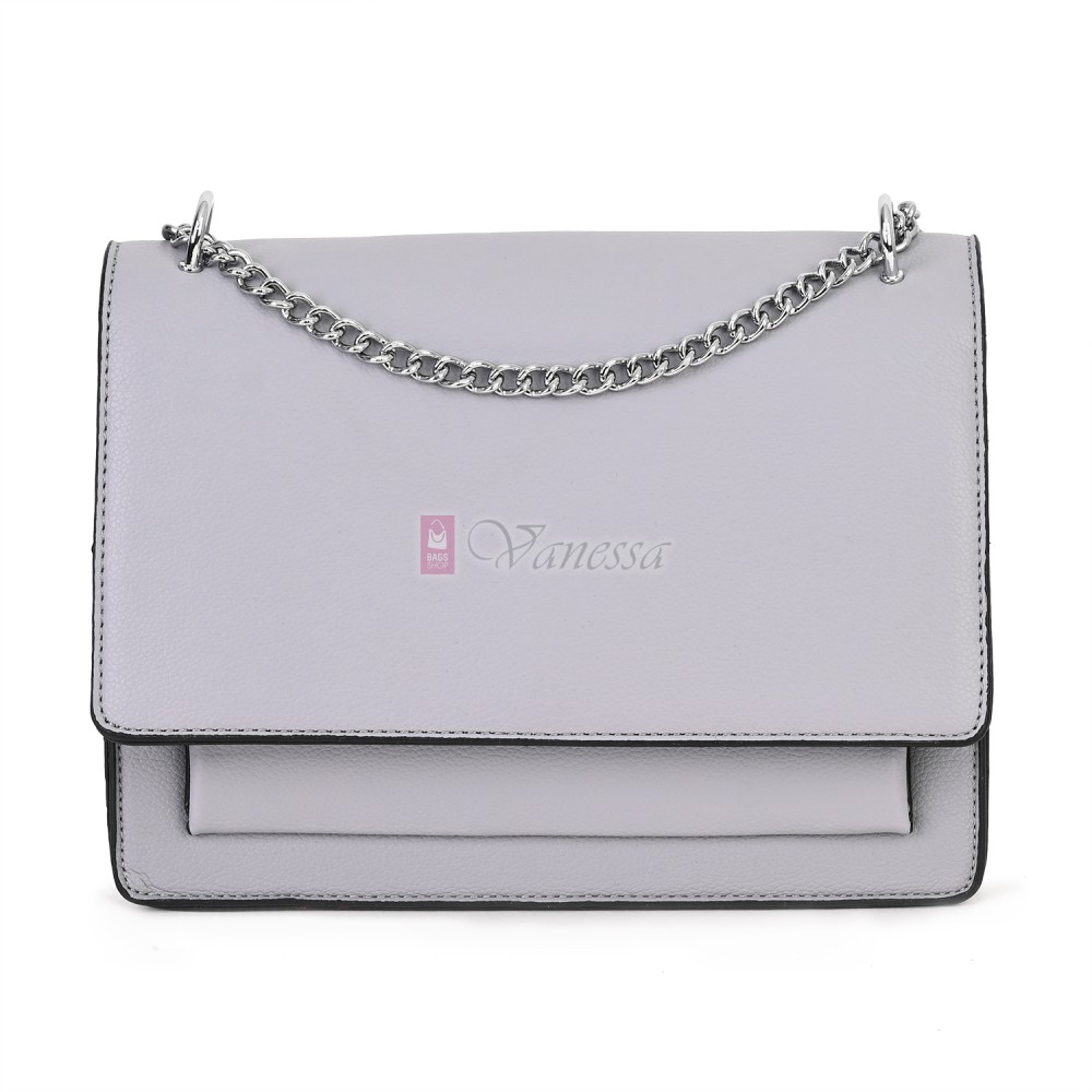  Дамска чанта от екологична кожа в сив цвят. Код: 7887