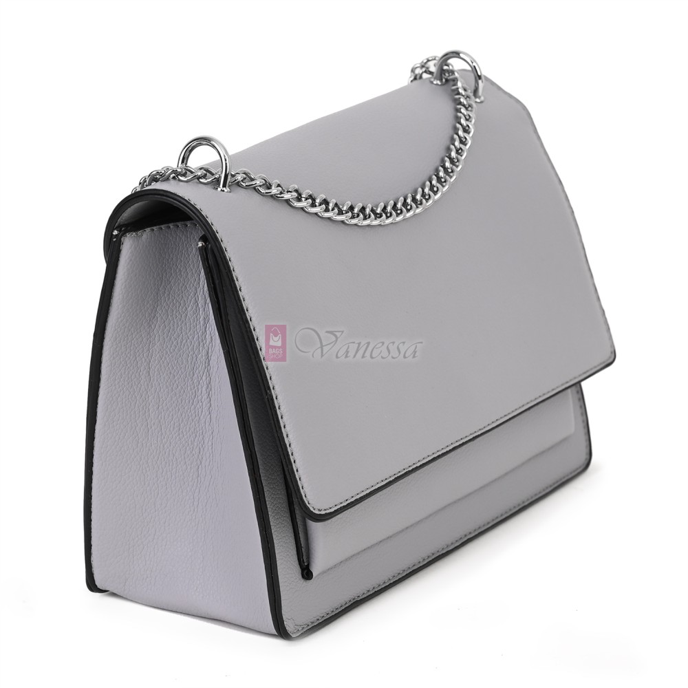  Дамска чанта от екологична кожа в сив цвят. Код: 7887