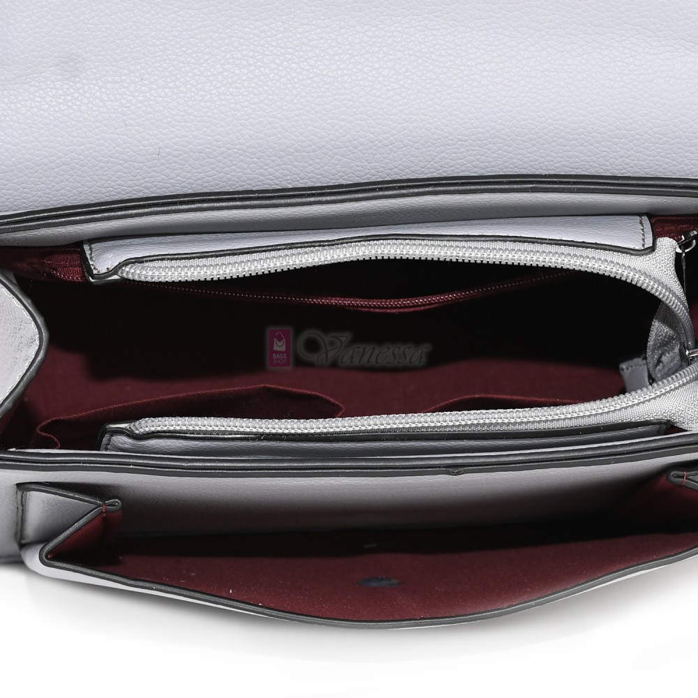  Дамска чанта от екологична кожа в сив цвят. Код: 7887