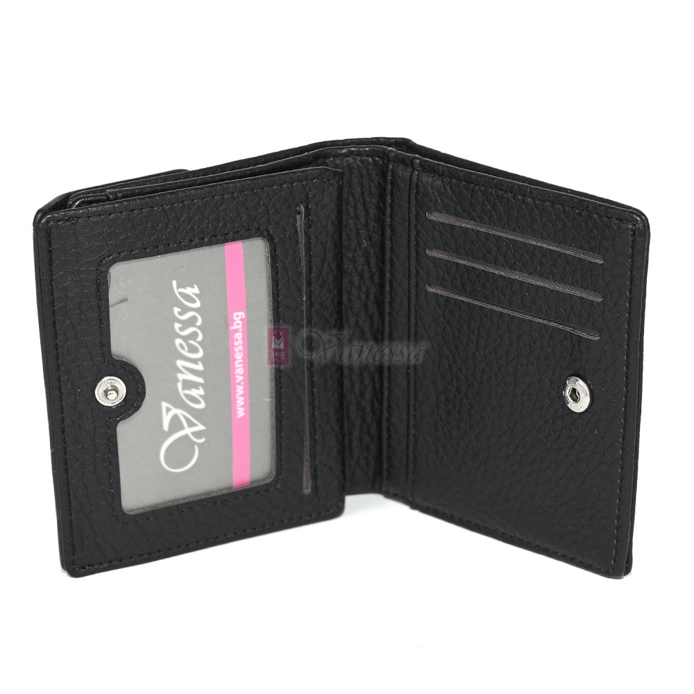 Малко дамско портмоне от еко кожа в черен цвят Код: 8001-5