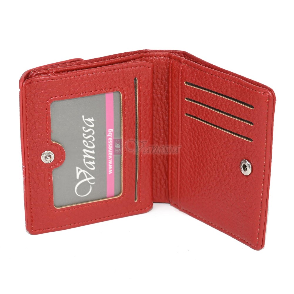 Малко дамско портмоне от еко кожа в червен цвят Код: 8001-5